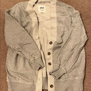 Gray Button-Up Cardigan